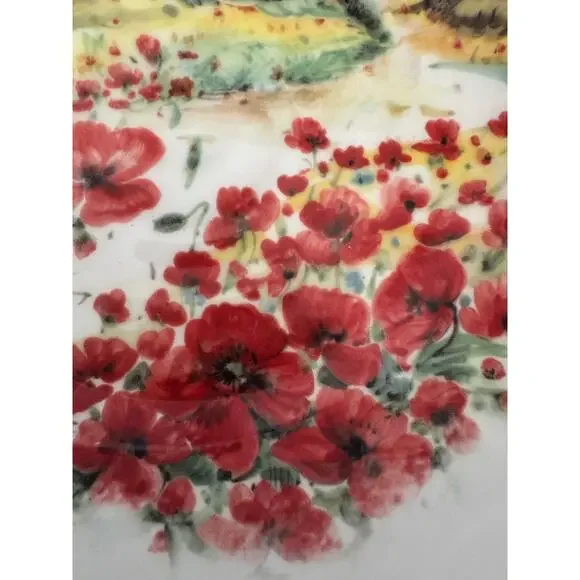 Ceramica Cuore Made in Italy Tuscan Poppies 8.5” Bowl